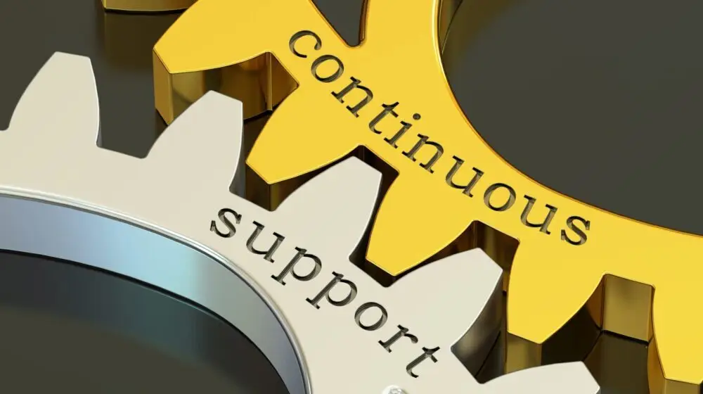 continuous support concept on the gearwheels, 3D rendering